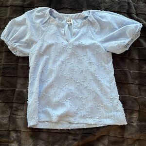 Anne Klein Light Blue Textured Top